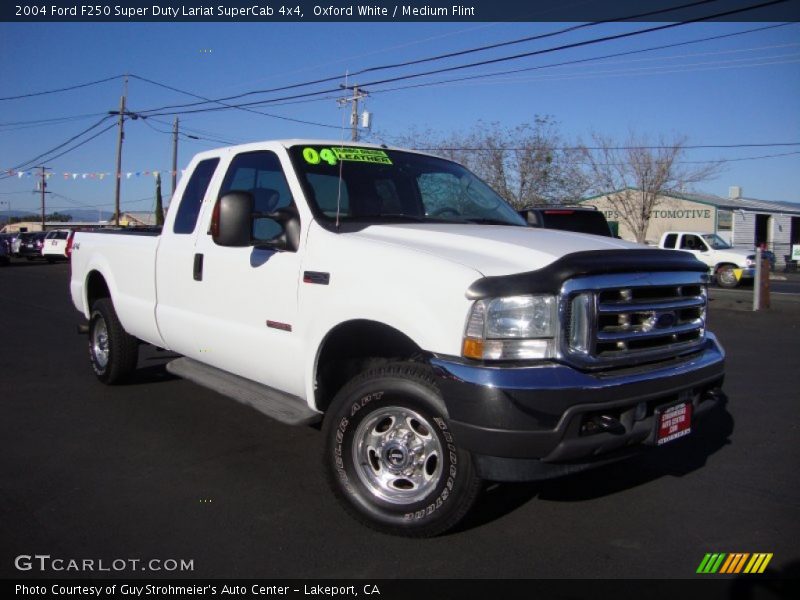 Oxford White / Medium Flint 2004 Ford F250 Super Duty Lariat SuperCab 4x4