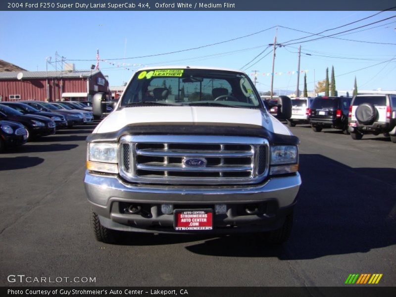 Oxford White / Medium Flint 2004 Ford F250 Super Duty Lariat SuperCab 4x4