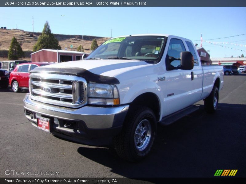 Oxford White / Medium Flint 2004 Ford F250 Super Duty Lariat SuperCab 4x4