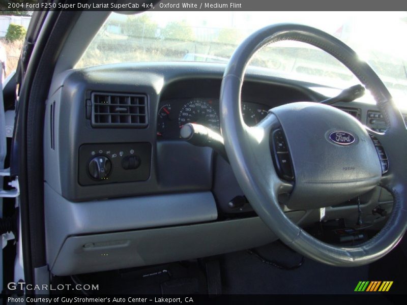 Oxford White / Medium Flint 2004 Ford F250 Super Duty Lariat SuperCab 4x4