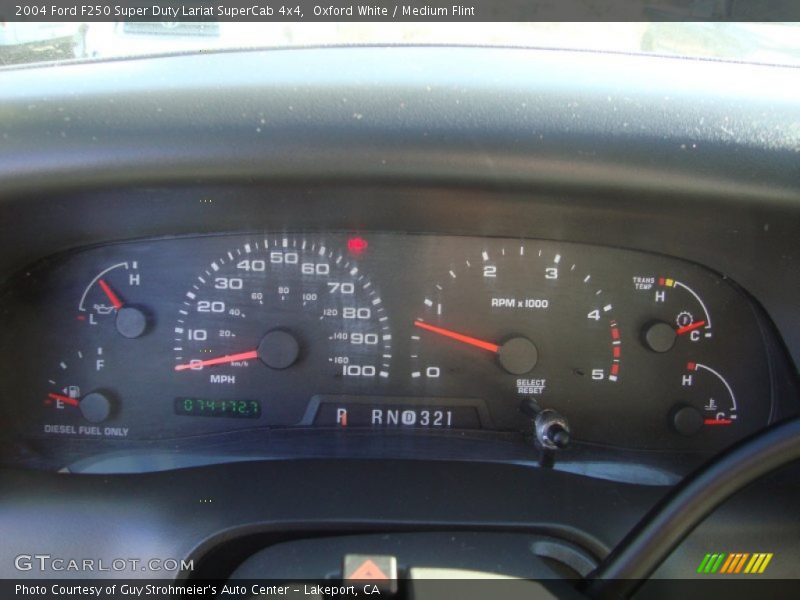Oxford White / Medium Flint 2004 Ford F250 Super Duty Lariat SuperCab 4x4