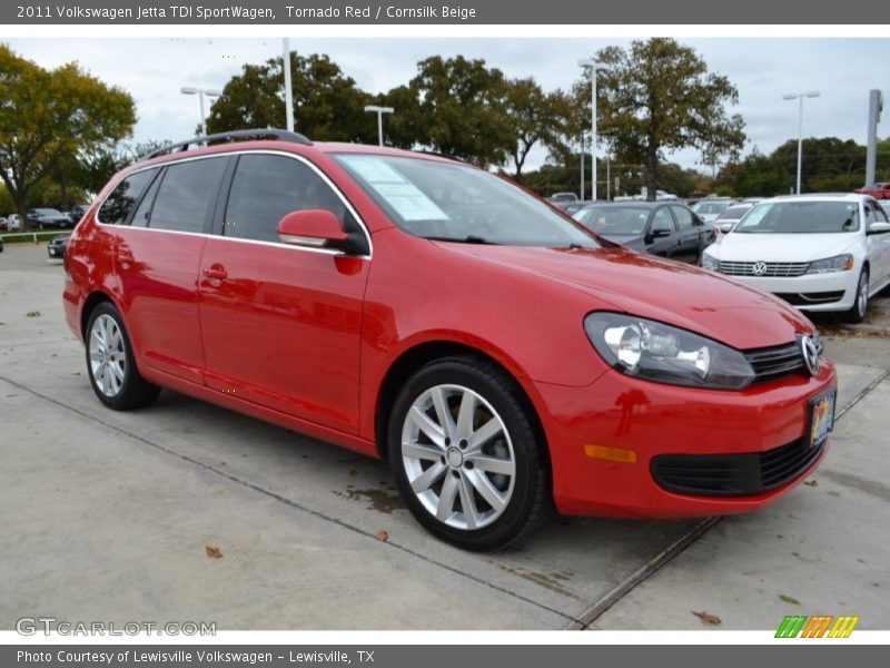 Tornado Red / Cornsilk Beige 2011 Volkswagen Jetta TDI SportWagen