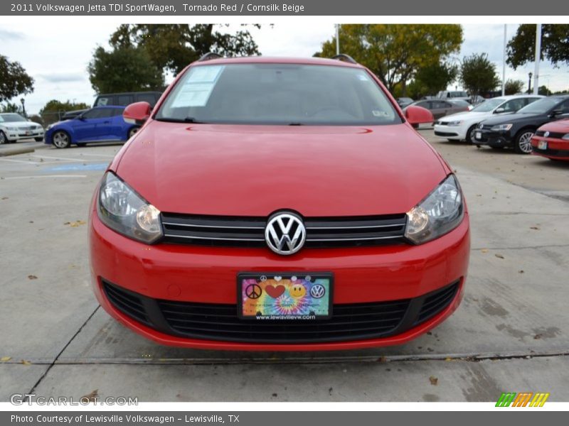 Tornado Red / Cornsilk Beige 2011 Volkswagen Jetta TDI SportWagen