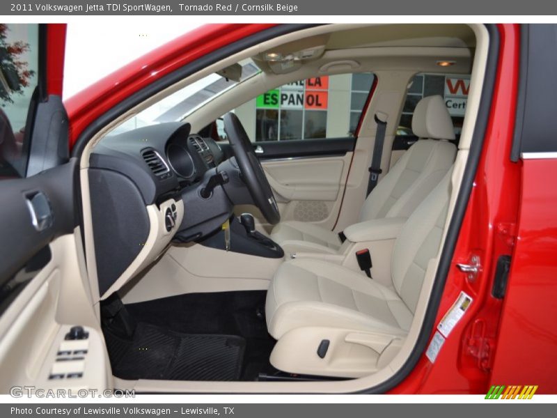 Tornado Red / Cornsilk Beige 2011 Volkswagen Jetta TDI SportWagen