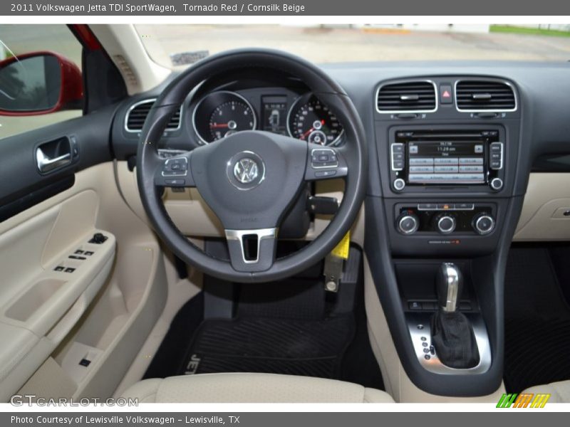 Tornado Red / Cornsilk Beige 2011 Volkswagen Jetta TDI SportWagen