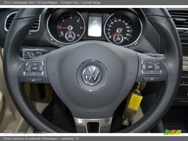 Tornado Red / Cornsilk Beige 2011 Volkswagen Jetta TDI SportWagen