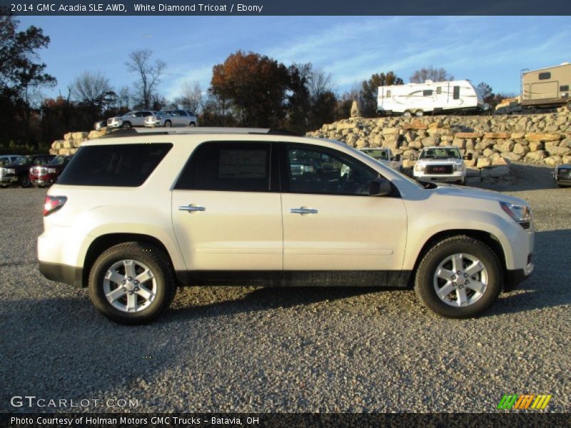 White Diamond Tricoat / Ebony 2014 GMC Acadia SLE AWD