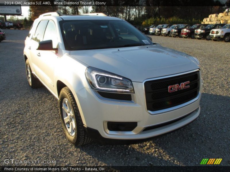 White Diamond Tricoat / Ebony 2014 GMC Acadia SLE AWD