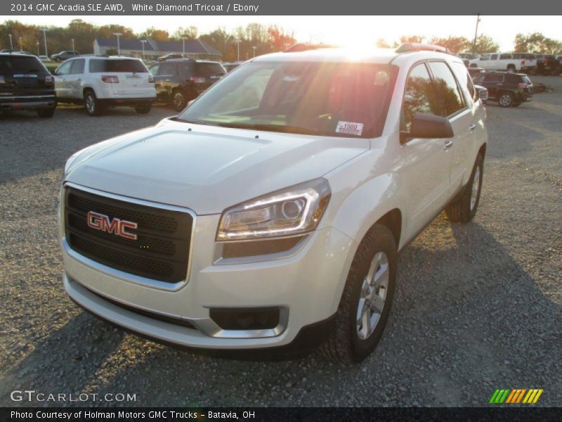 White Diamond Tricoat / Ebony 2014 GMC Acadia SLE AWD