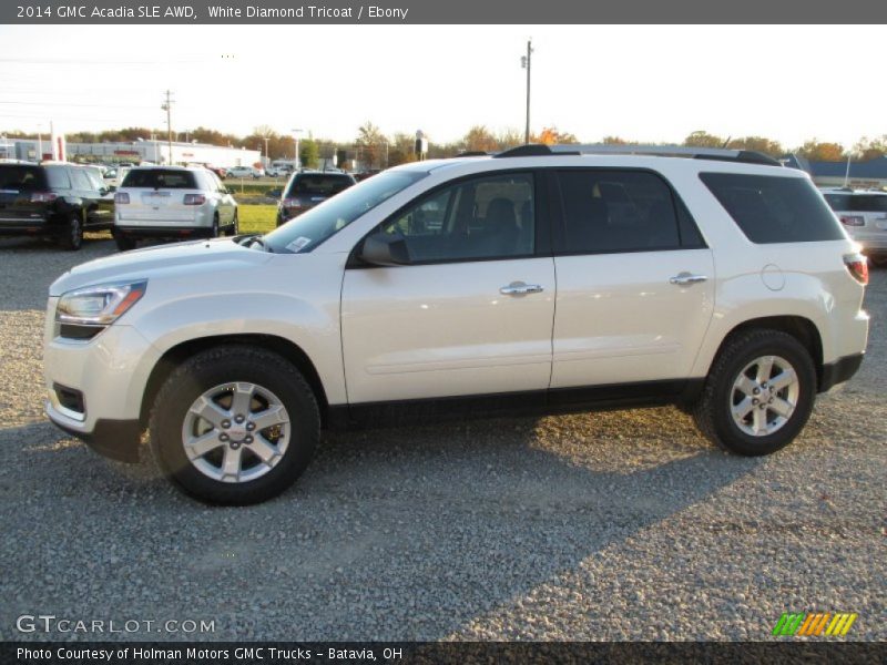 White Diamond Tricoat / Ebony 2014 GMC Acadia SLE AWD