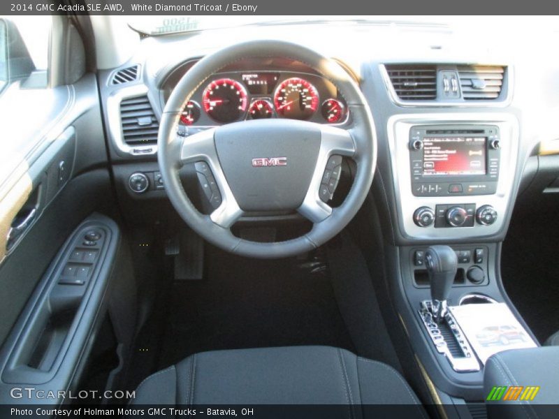 White Diamond Tricoat / Ebony 2014 GMC Acadia SLE AWD