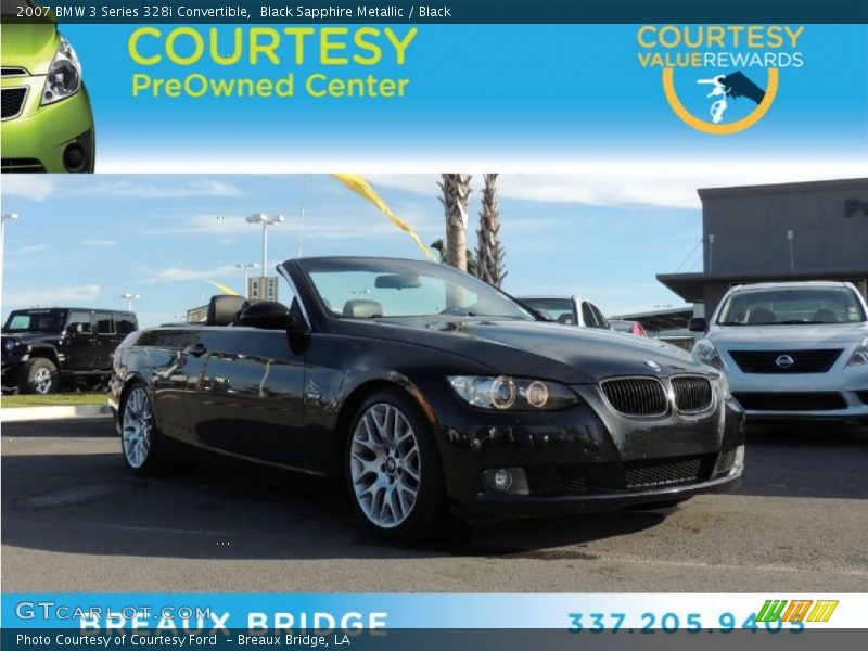 Black Sapphire Metallic / Black 2007 BMW 3 Series 328i Convertible