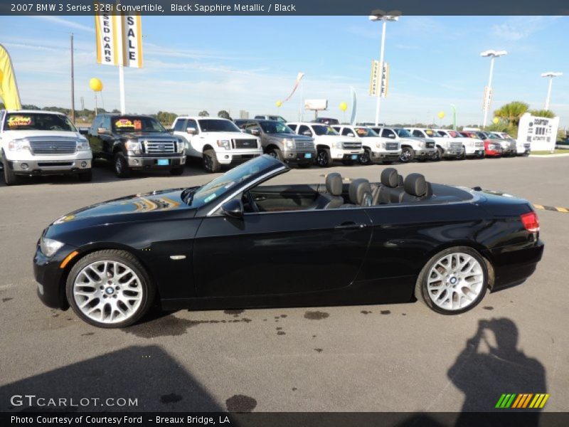 Black Sapphire Metallic / Black 2007 BMW 3 Series 328i Convertible