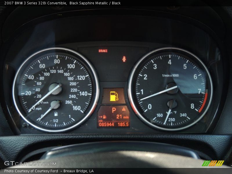 Black Sapphire Metallic / Black 2007 BMW 3 Series 328i Convertible