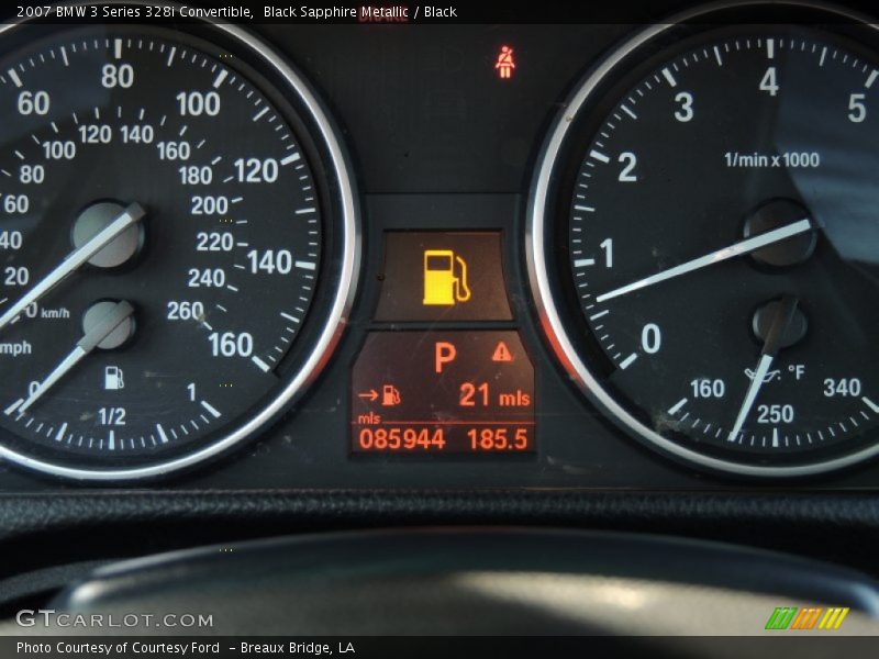 Black Sapphire Metallic / Black 2007 BMW 3 Series 328i Convertible