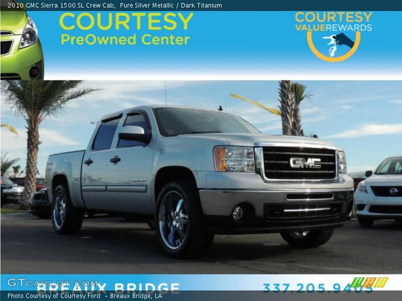 Pure Silver Metallic / Dark Titanium 2010 GMC Sierra 1500 SL Crew Cab