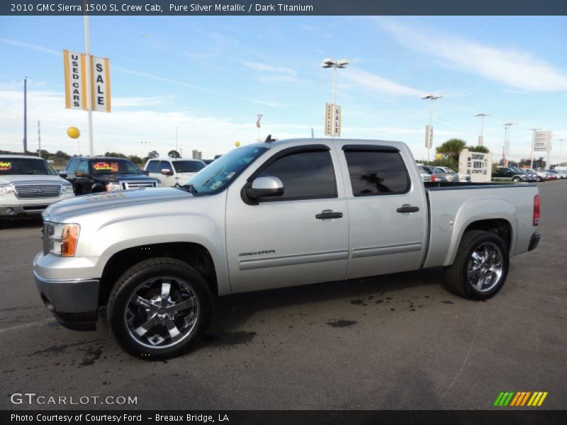 Pure Silver Metallic / Dark Titanium 2010 GMC Sierra 1500 SL Crew Cab