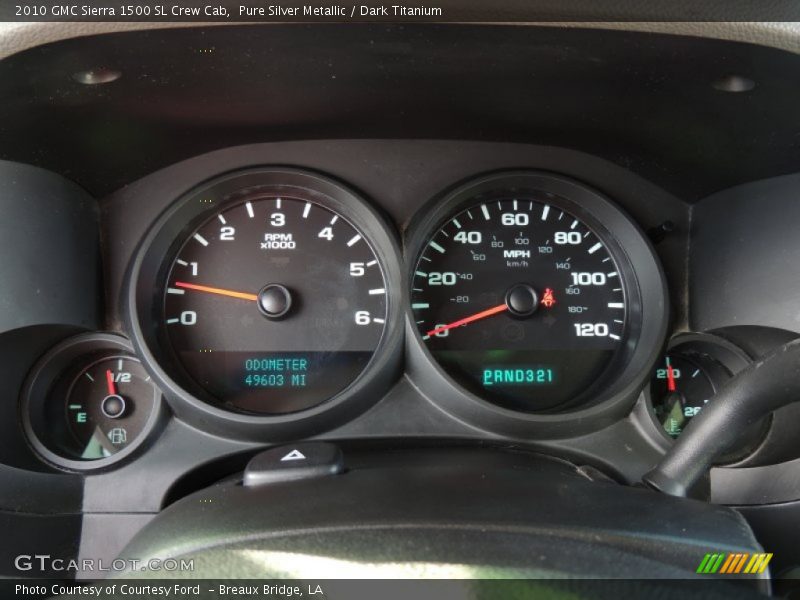 Pure Silver Metallic / Dark Titanium 2010 GMC Sierra 1500 SL Crew Cab
