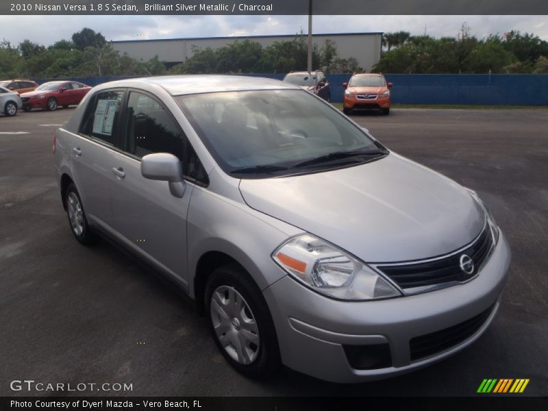 Brilliant Silver Metallic / Charcoal 2010 Nissan Versa 1.8 S Sedan