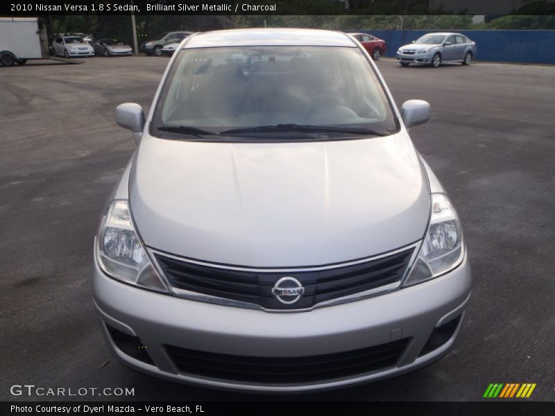 Brilliant Silver Metallic / Charcoal 2010 Nissan Versa 1.8 S Sedan