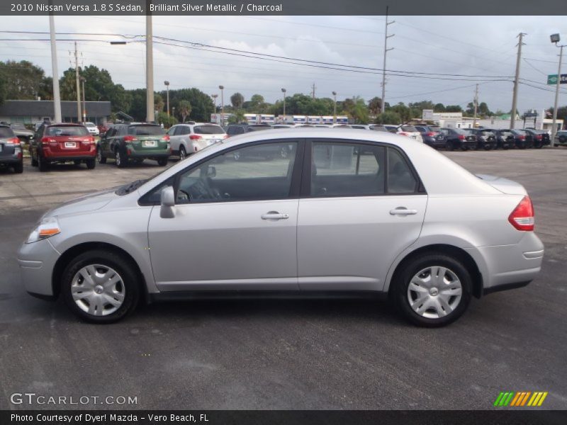 Brilliant Silver Metallic / Charcoal 2010 Nissan Versa 1.8 S Sedan