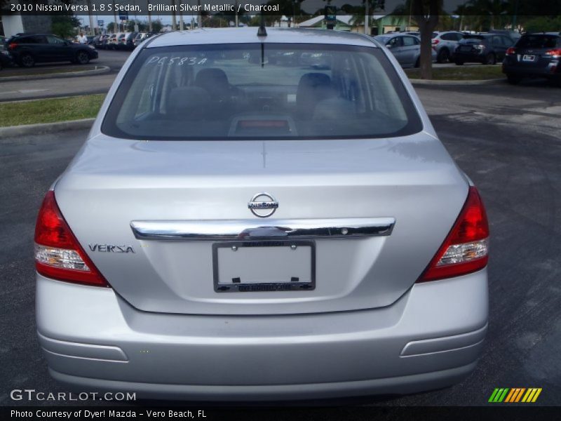 Brilliant Silver Metallic / Charcoal 2010 Nissan Versa 1.8 S Sedan