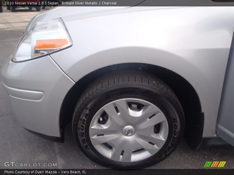 Brilliant Silver Metallic / Charcoal 2010 Nissan Versa 1.8 S Sedan