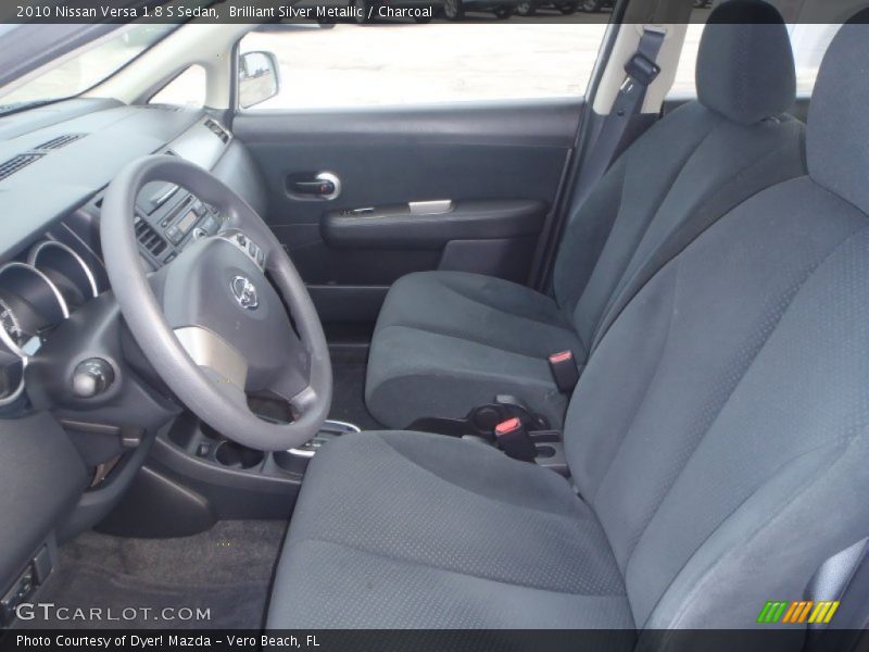 Brilliant Silver Metallic / Charcoal 2010 Nissan Versa 1.8 S Sedan