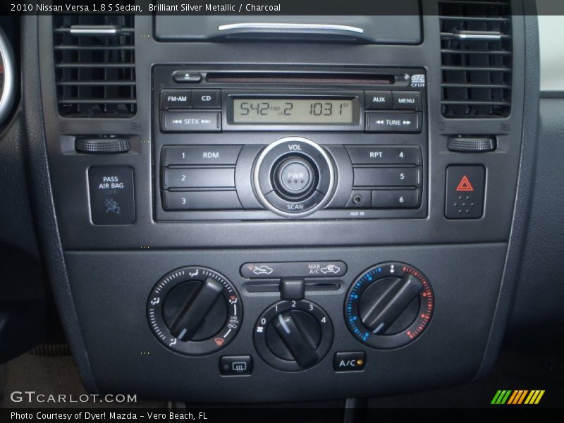 Brilliant Silver Metallic / Charcoal 2010 Nissan Versa 1.8 S Sedan