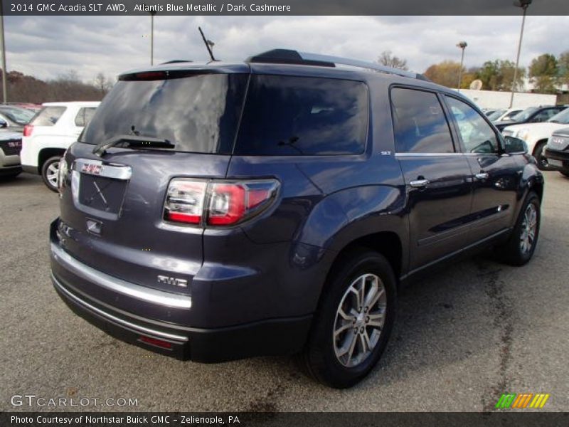 Atlantis Blue Metallic / Dark Cashmere 2014 GMC Acadia SLT AWD