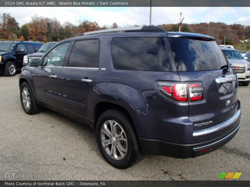 Atlantis Blue Metallic / Dark Cashmere 2014 GMC Acadia SLT AWD