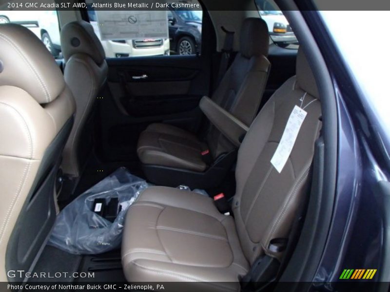 Atlantis Blue Metallic / Dark Cashmere 2014 GMC Acadia SLT AWD