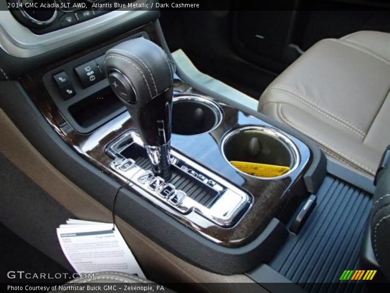 Atlantis Blue Metallic / Dark Cashmere 2014 GMC Acadia SLT AWD