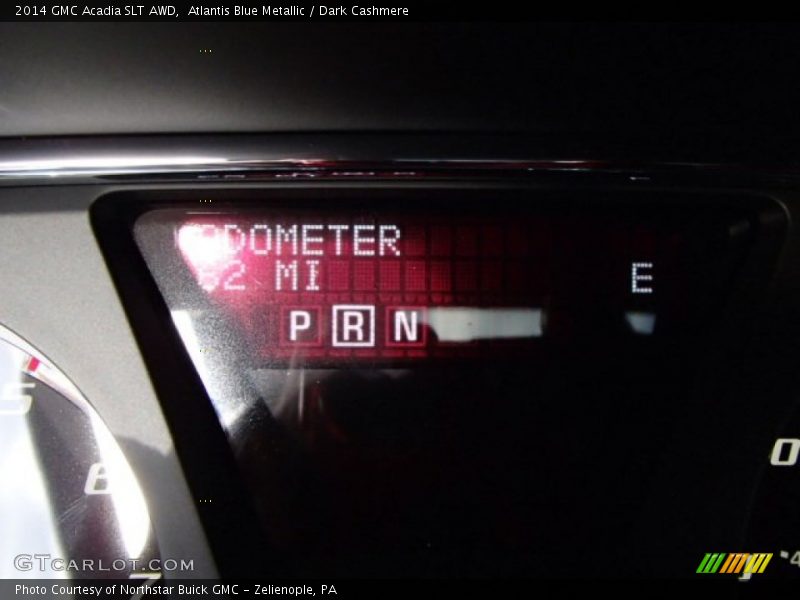 Atlantis Blue Metallic / Dark Cashmere 2014 GMC Acadia SLT AWD