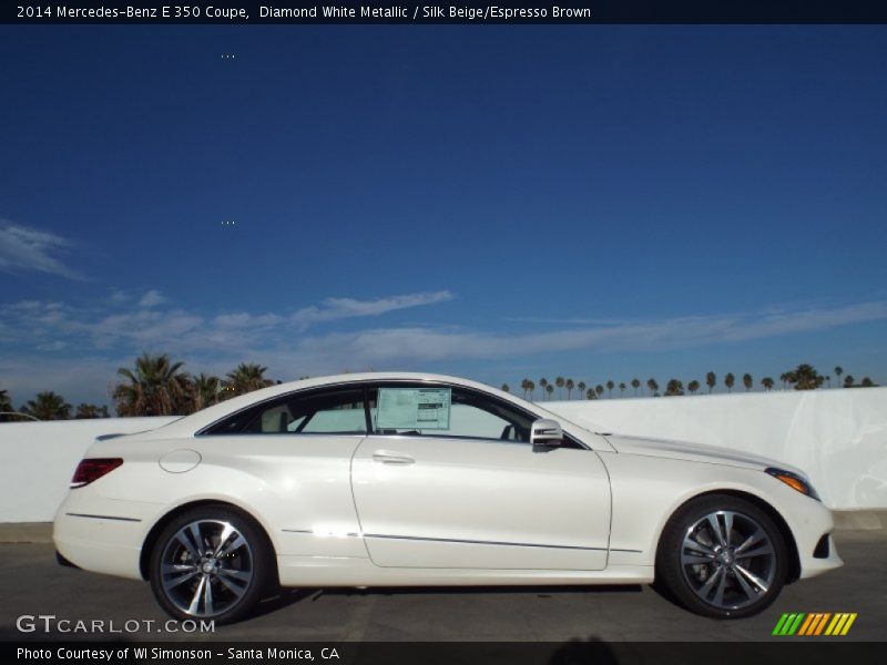 Diamond White Metallic / Silk Beige/Espresso Brown 2014 Mercedes-Benz E 350 Coupe