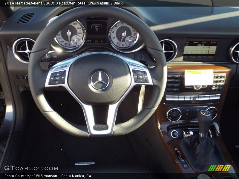 Steel Grey Metallic / Black 2014 Mercedes-Benz SLK 350 Roadster