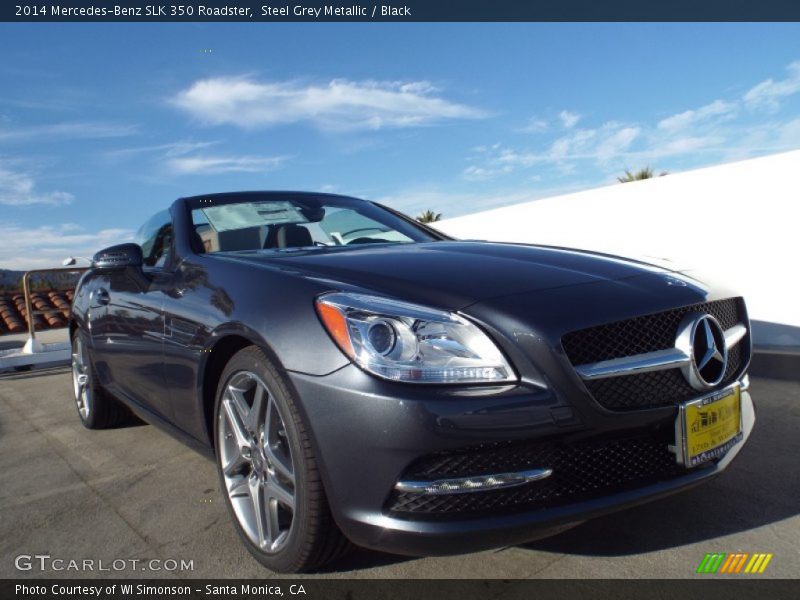 Steel Grey Metallic / Black 2014 Mercedes-Benz SLK 350 Roadster
