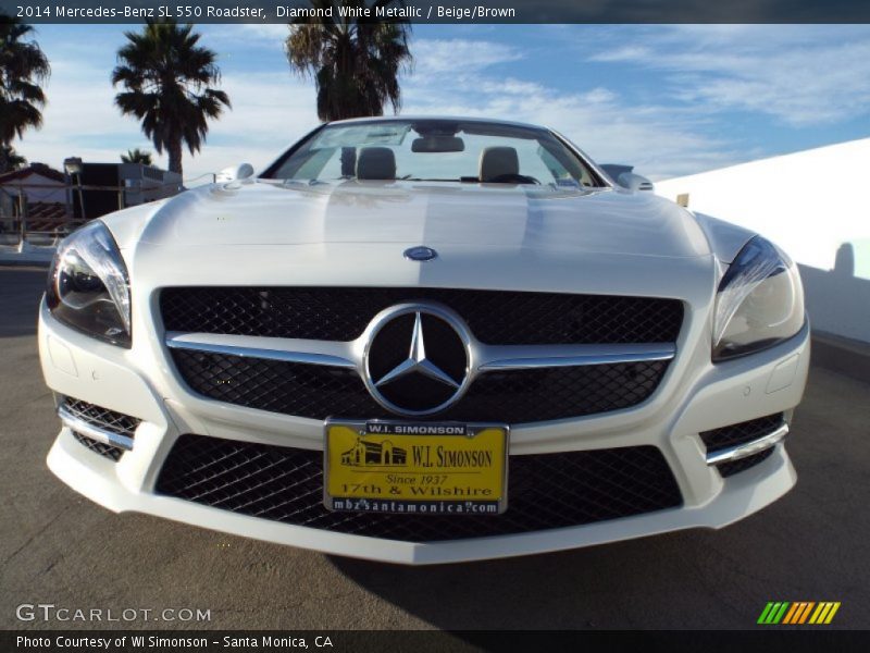 Diamond White Metallic / Beige/Brown 2014 Mercedes-Benz SL 550 Roadster