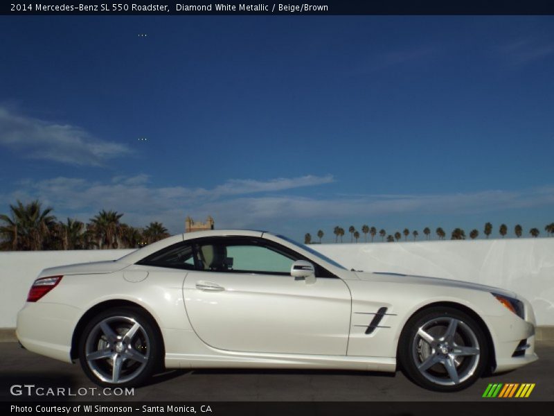 Diamond White Metallic / Beige/Brown 2014 Mercedes-Benz SL 550 Roadster