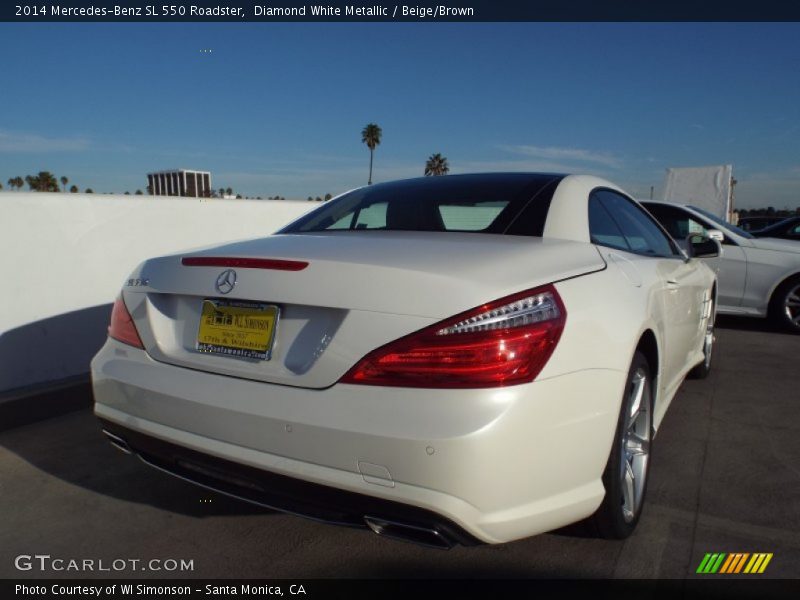 Diamond White Metallic / Beige/Brown 2014 Mercedes-Benz SL 550 Roadster