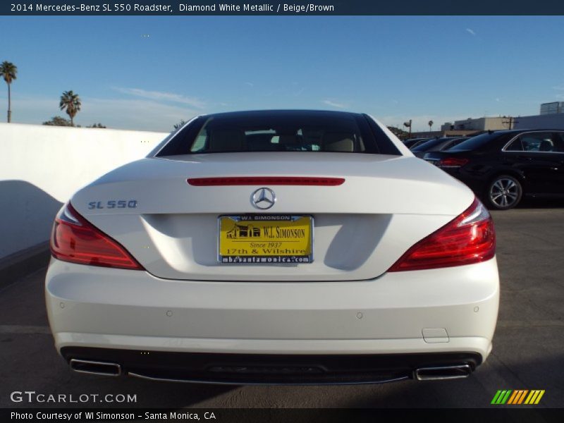 Diamond White Metallic / Beige/Brown 2014 Mercedes-Benz SL 550 Roadster