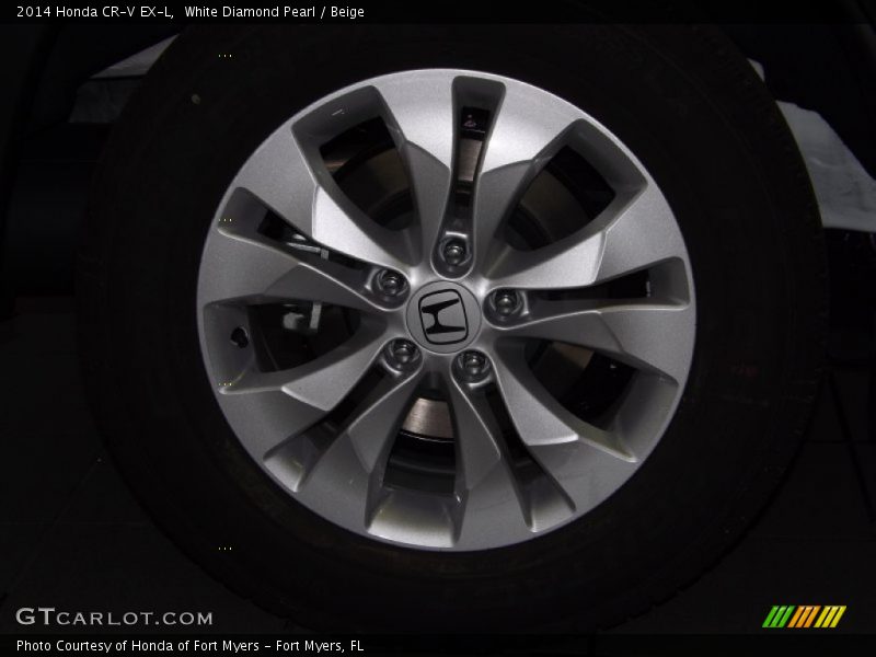 White Diamond Pearl / Beige 2014 Honda CR-V EX-L