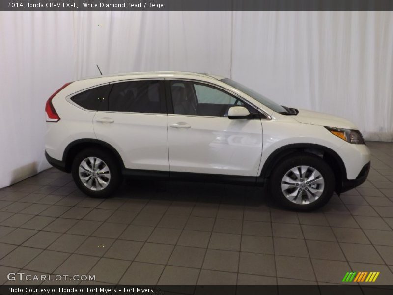 White Diamond Pearl / Beige 2014 Honda CR-V EX-L