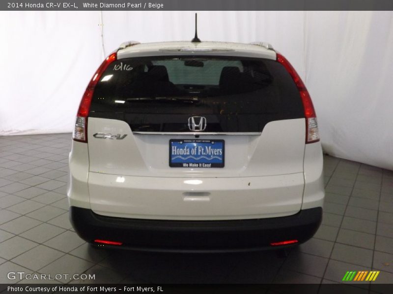 White Diamond Pearl / Beige 2014 Honda CR-V EX-L