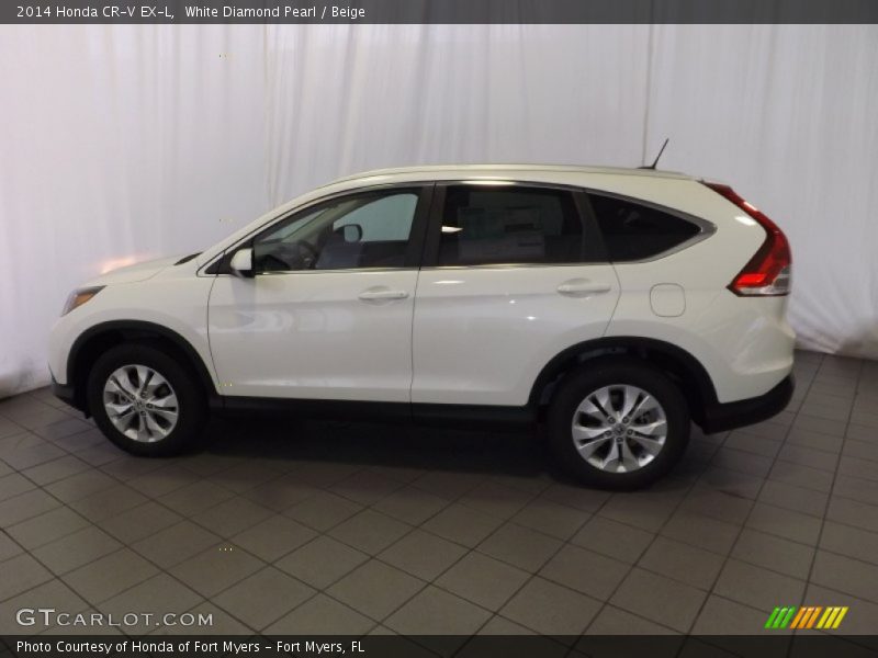 White Diamond Pearl / Beige 2014 Honda CR-V EX-L