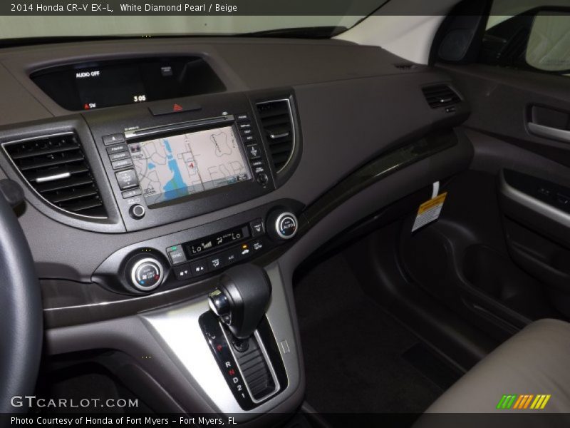 White Diamond Pearl / Beige 2014 Honda CR-V EX-L