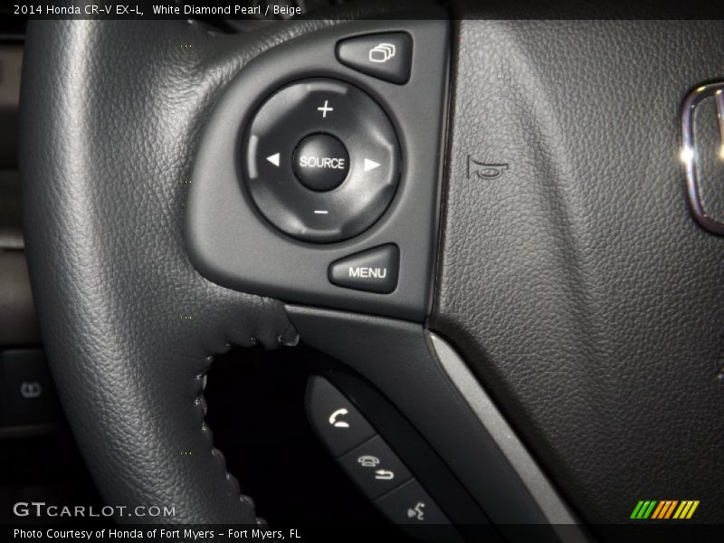White Diamond Pearl / Beige 2014 Honda CR-V EX-L
