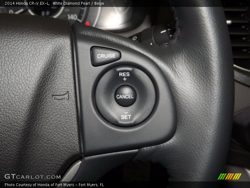 White Diamond Pearl / Beige 2014 Honda CR-V EX-L