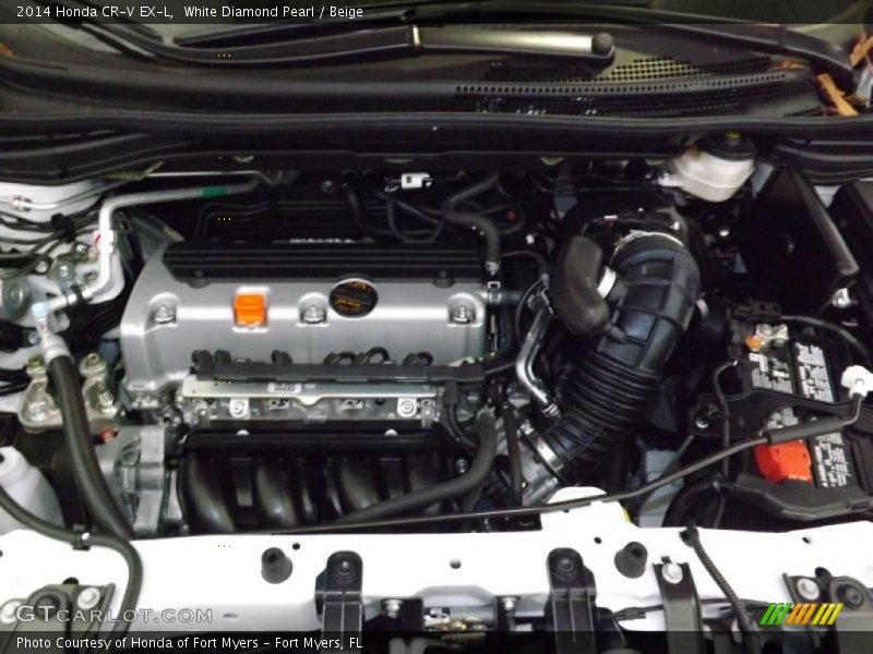 White Diamond Pearl / Beige 2014 Honda CR-V EX-L