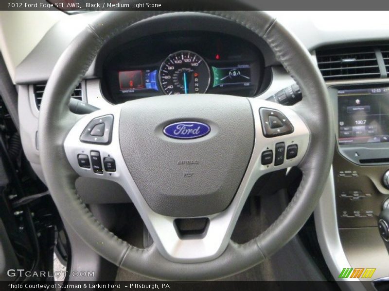 Black / Medium Light Stone 2012 Ford Edge SEL AWD